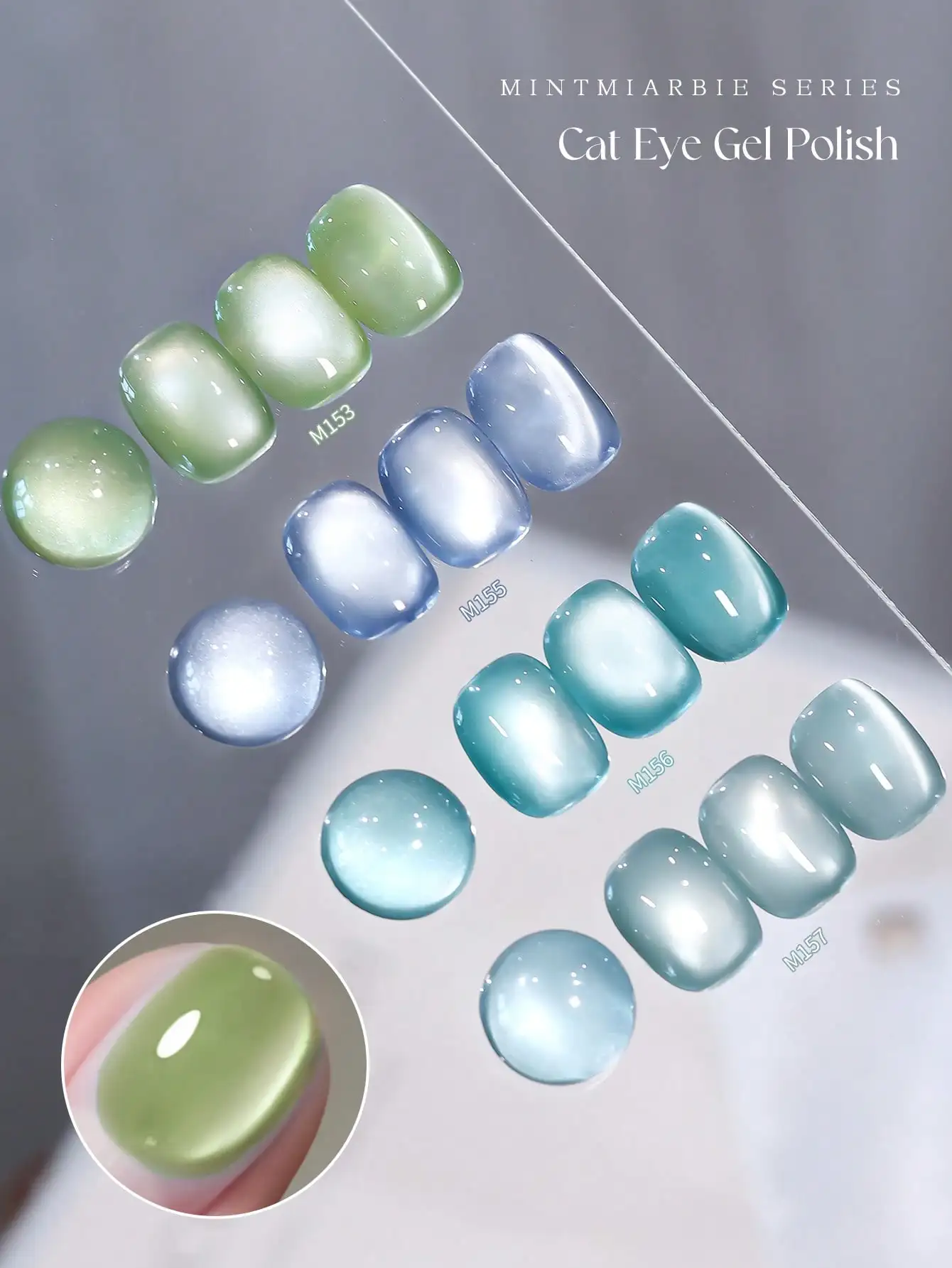 XEIJAYI 4 قطعة 15 مللي النعناع مانبو القط العين جيل للأظافر مجموعة طلاء أظافر شبه دائم مسمار الفن تمرغ الأشعة فوق البنفسجية LED صالون الأظافر لتقوم بها بنفسك صالون الأظافر جل Fo