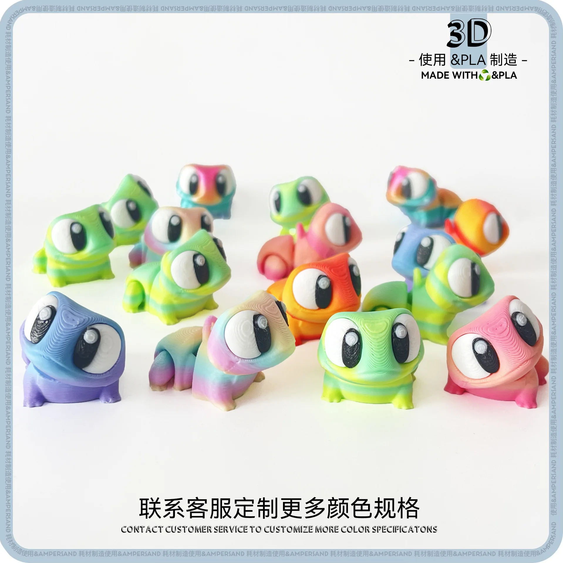 3D Printed Cute Frog Ornament Movable Joints Small Animal Model Toy Car Decorations Unique Gifts