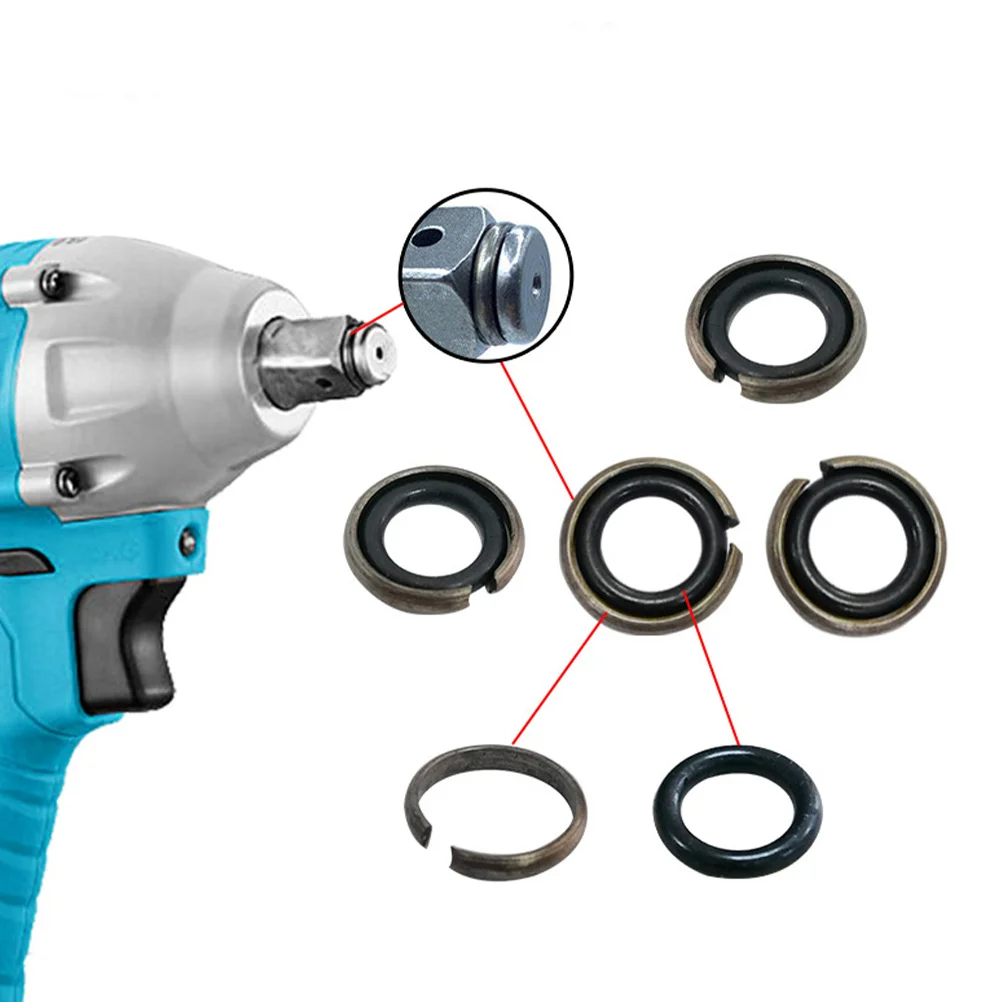 

12 set 12 Sets Electric Wrench Retaining -Ring Impact Socket Retainer Tool Parts Black Spring Rubber Seal 125mm Drive
