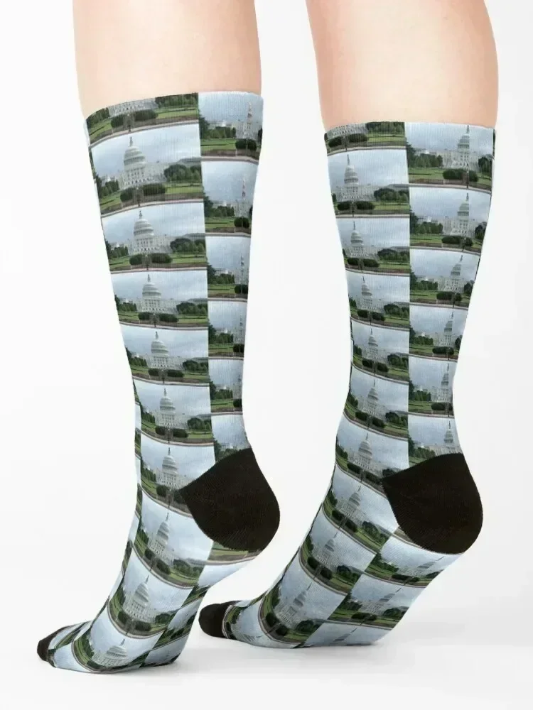 US Capital Building Rear Socks hiphop warm winter winter gifts golf Socks Woman Men's