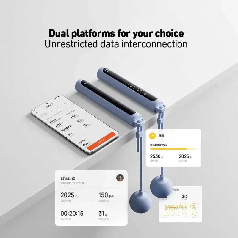 Xiaomi Mijia Smart Rope Skipping 2 Precise Counting Digital Display Screen Bluetooth 5.1 Data Analysis Work For Mihome App New