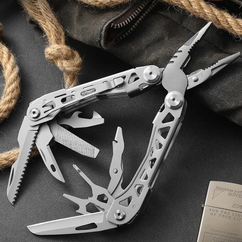 3cr13 Stainless steel Multi functional pliers outdoor Portable unpack tools with small knives Scissor wrench Bottle Opener