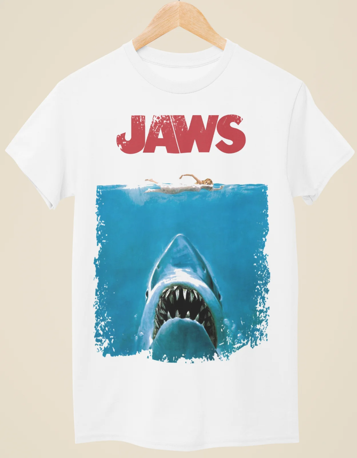 Jaws- Movie Poster Inspired Unisex White T-Shirt