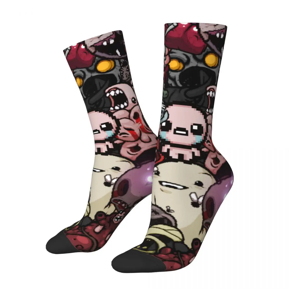 Colorful The Binding Of Isaac Sports Socks Art Cartoon Anime Polyester Long Socks for Unisex Breathable