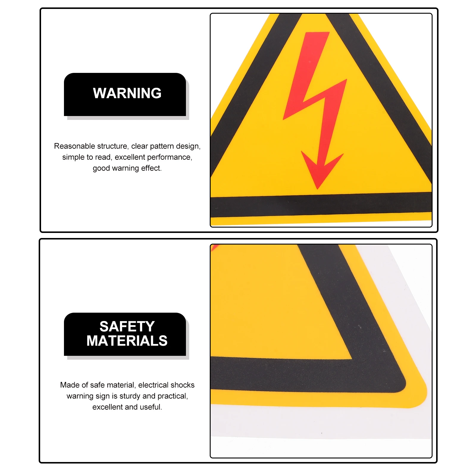 Sticker Warning Electrical Shocks Self Adhesive Safety Sign For Equipment Triangle Caution Sign Reminder For Electric