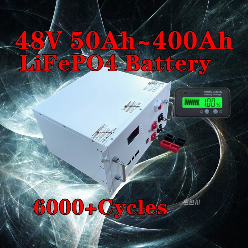 

Аккумулятор Teswatts 48 В 51,2 В 100 Ач 150 Ач 200 Ач 250 Ач 300 Ач 400 Ач LiFePO4 с RS485 32 параллельными 6000 + циклами