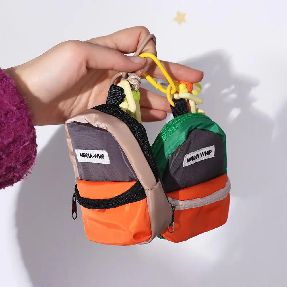 Creative Macaron Color Mini Coin Purse Multifunctional Backpack Pendant Key Chain Wallet Durable Anti Loss Earphone Bag Camping