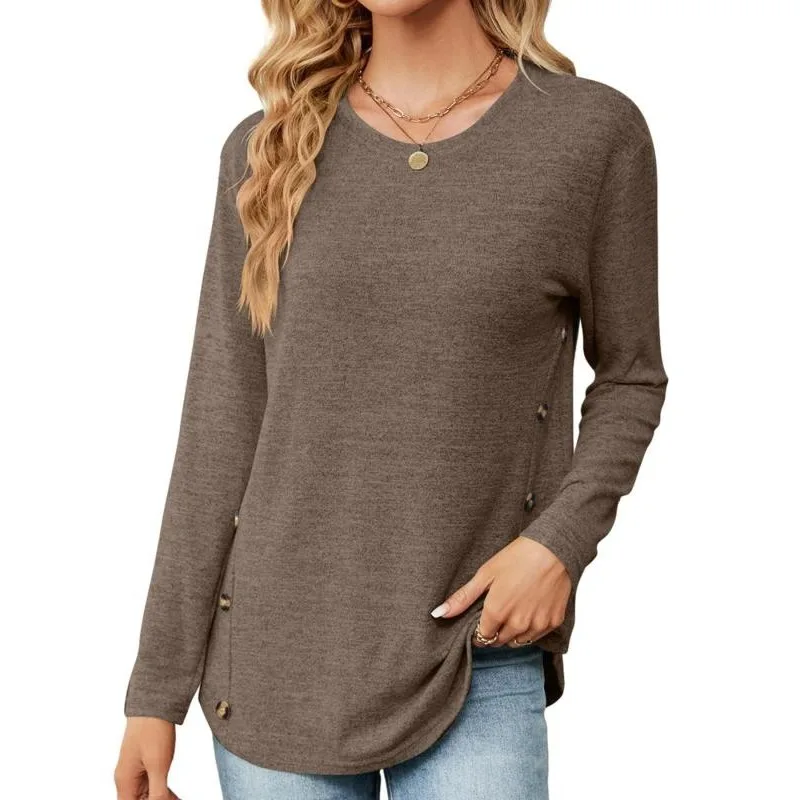 

Женская сексуальная повседневная рубашка больших размеров, женская модная однотонная футболка с длинным рукавом, женский топ ﻿