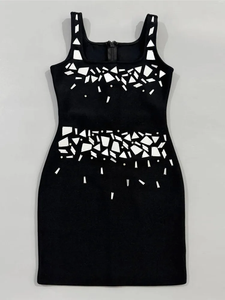 Vestido Corto Sexy sin Mangas de Gasa, Vestido con Banda Elástica, Vestido Informal para Fiesta, Vestido Pequeño, Mezcla de P...