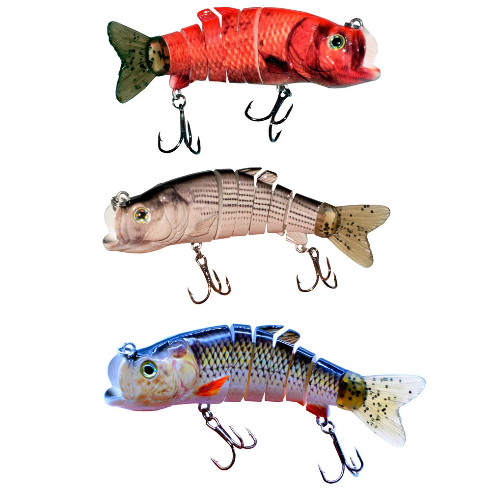 3PCS Fishing Lure Mouth-opened Design Six Segmented Swimbait Flexible Perfect Swim Action Multi Jointed Swim Bait Fishing Lures