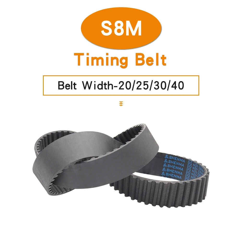 

Transmission Belt S8M-1616/1624/1632/1640/1648/1664/1680/1688/1696/1728 Teeth Pitch 8 mm Rubber Pulley Belt Width 20/25/30/40 mm