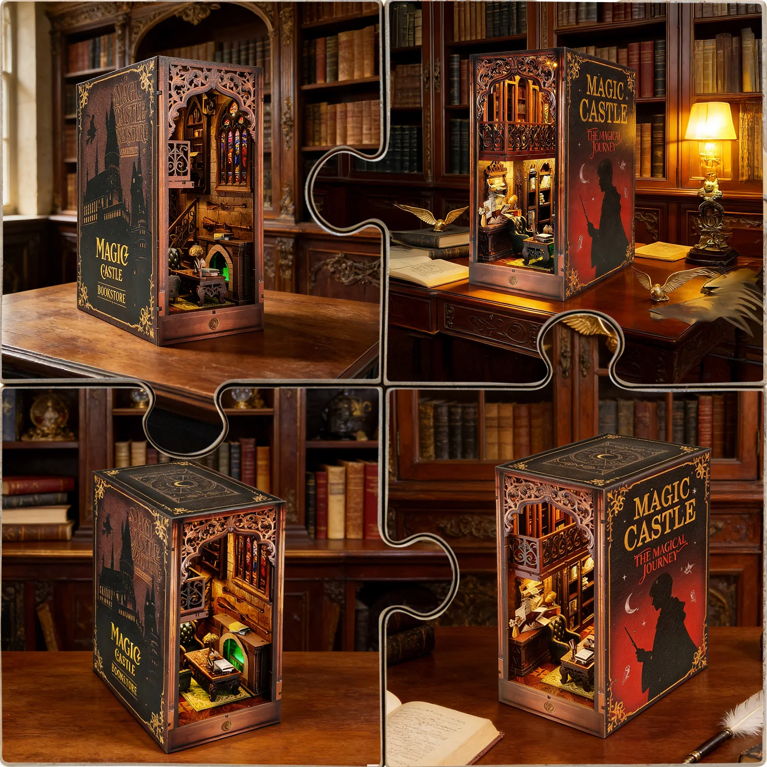Zestawy do samodzielnego monta – Diy Wooden Book Nook Kit Shelf Insert recenzja i cena