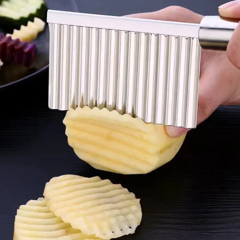 Stainless Steel Spike Potato Cutting Multifunctional Home Kitchen Vegetable Cutter Fries Wave Knife Fancy Slicer Kitchen Items