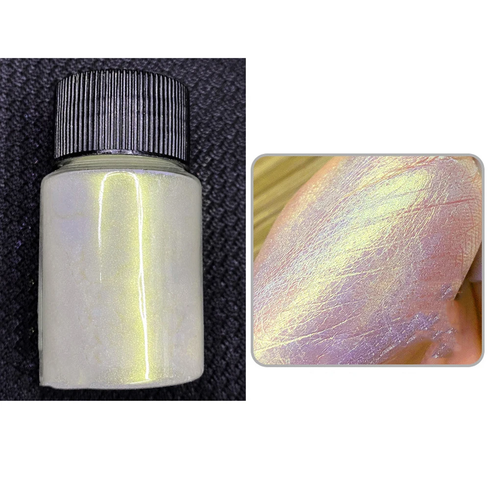 WHITE CHROME POWDER Pigment Pearl Nails Nail Art Crystal Shiny Dust Glazed Donut Aurora Magic Pearlescent Nail Glitter Pigment