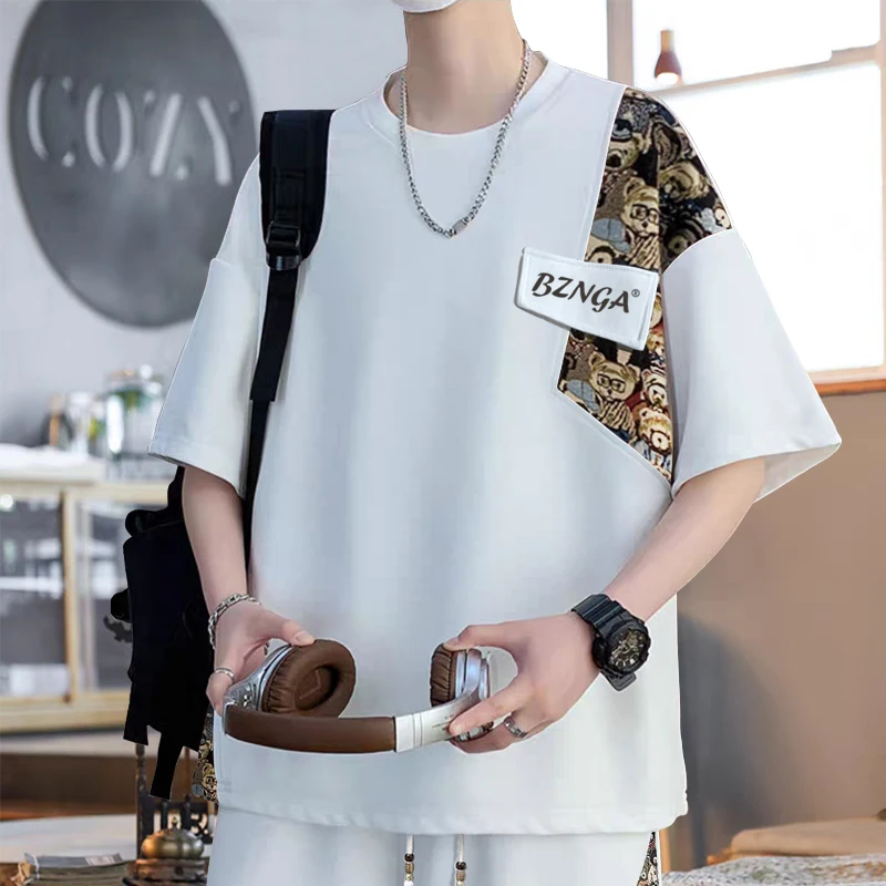 

Мужская футболка свободного кроя с коротким рукавом, модная, в китайском стиле, повседневная, спортивная, из полиэстера, летняя, новинка, бренд KMiBR