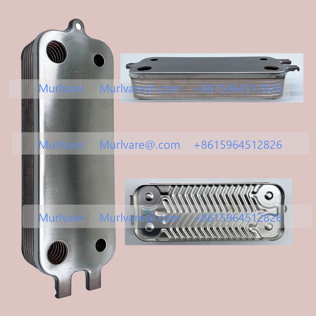 High Quality Gas Boiler Parts 13 Plates Flat Mouth Parallel Water Flow Plate Heat Exchanger For Wall-Mounted Furnace Replace