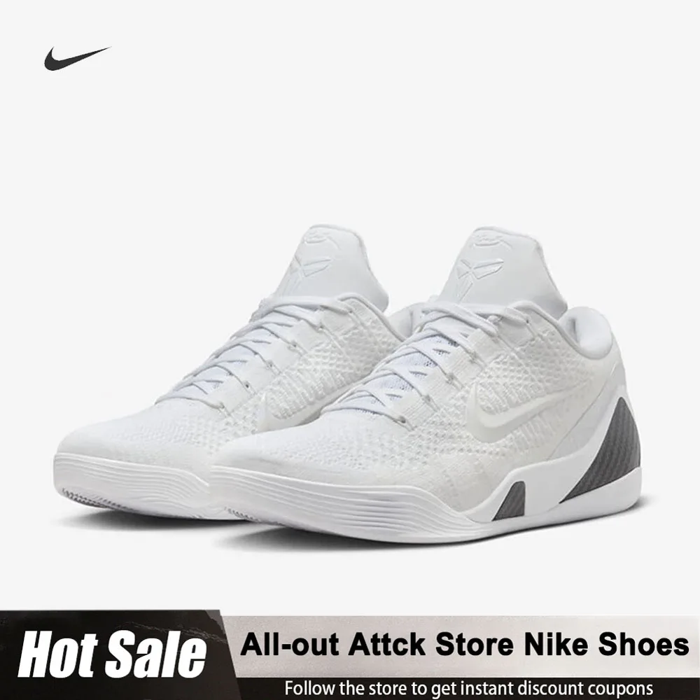 

Официальные мужские баскетбольные кроссовки Nike Authentic Kobe 9. Elite Low Protro с амортизацией и низким верхом, универсальные белые FZ7334-100