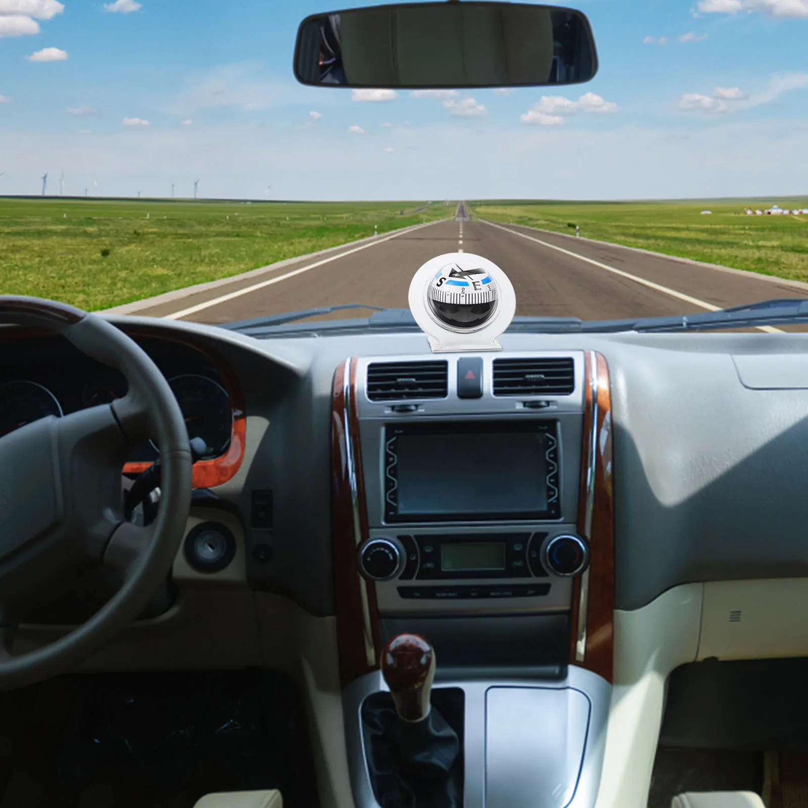 

Solar Powered Car Compass Ball Dashboard Decoration for Outdoor Navigation Direction Guide Boat Cycling Hiking Travel