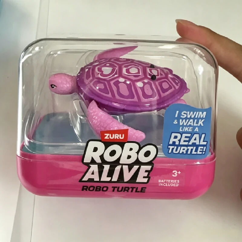 ZURU Robo Alive Robo Turtle, tortue robotique aquatique activée par l'eau, nage et marche automatiquement, jouet réaliste pour le bain et la piscine, cadeau pour les tout-petits, les enfants et les garçons