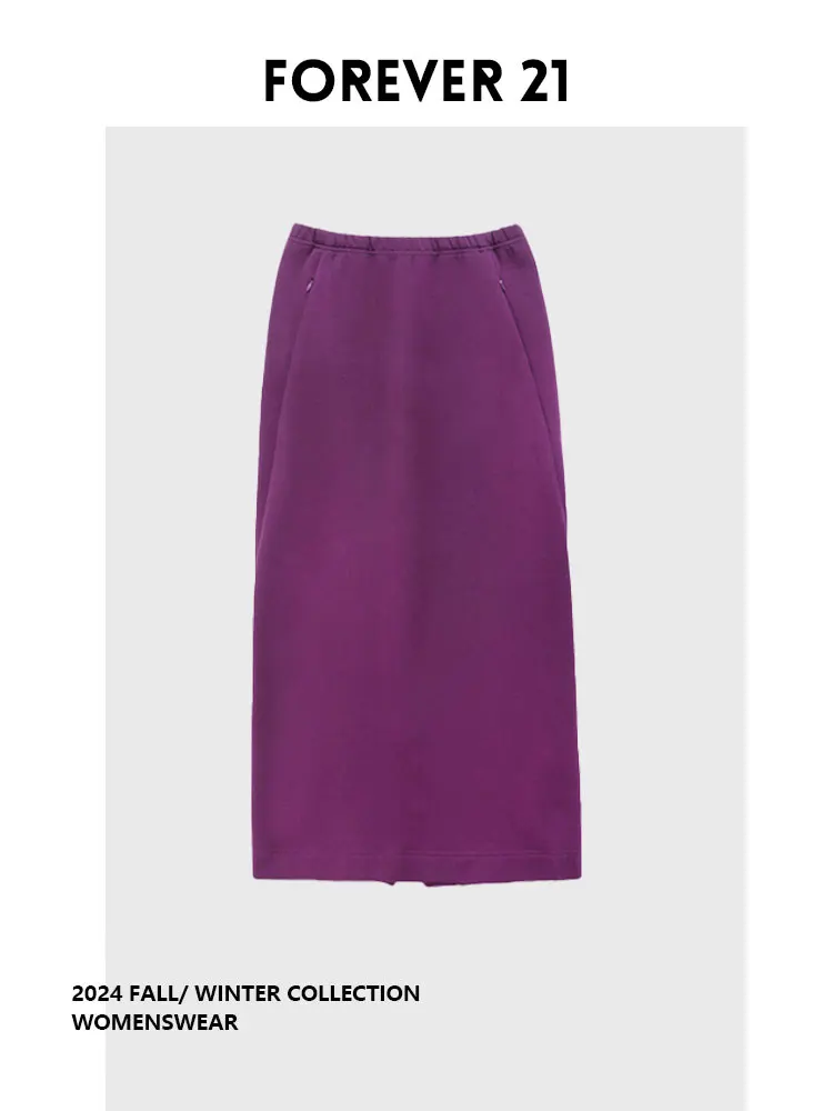 

Юбка средней длины Forever 2 с эластичным поясом, разрезом и пышной юбкой, для повседневной носки, больших размеров, осенняя коллекция, для фигуры «груша»