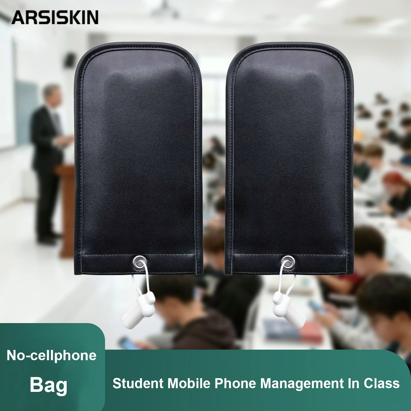 

50sets PU Leather No Cell Phone Bag No photography allowed Bag Anti-camera Bag Disable The Mobile Phone Security Bag For Library