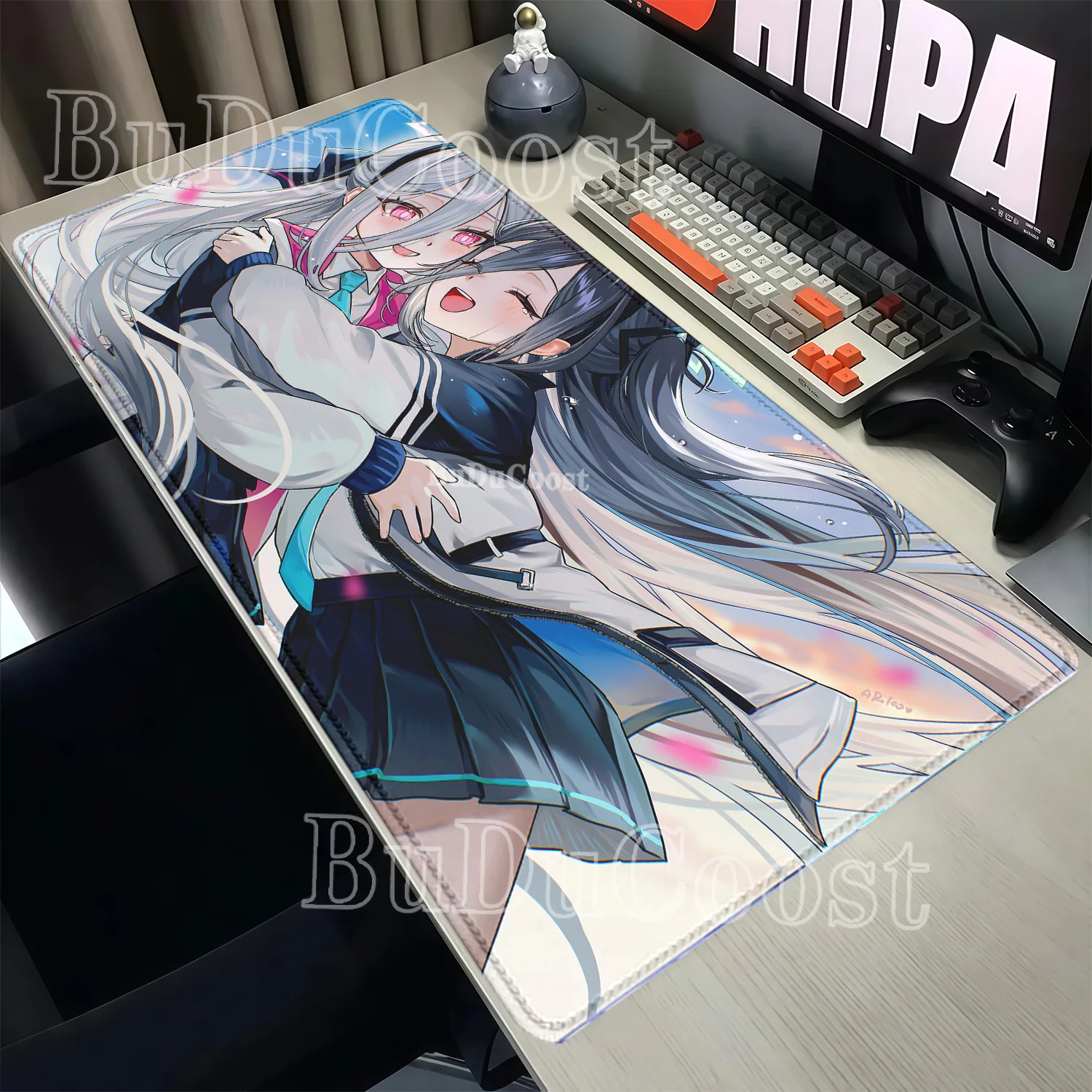 Mousepad Tendo Kei Gaming HD printing Blue Archive Non-slip base Anime girl key Mouse Pad XXL Keyboard Office overlock Desk Mat