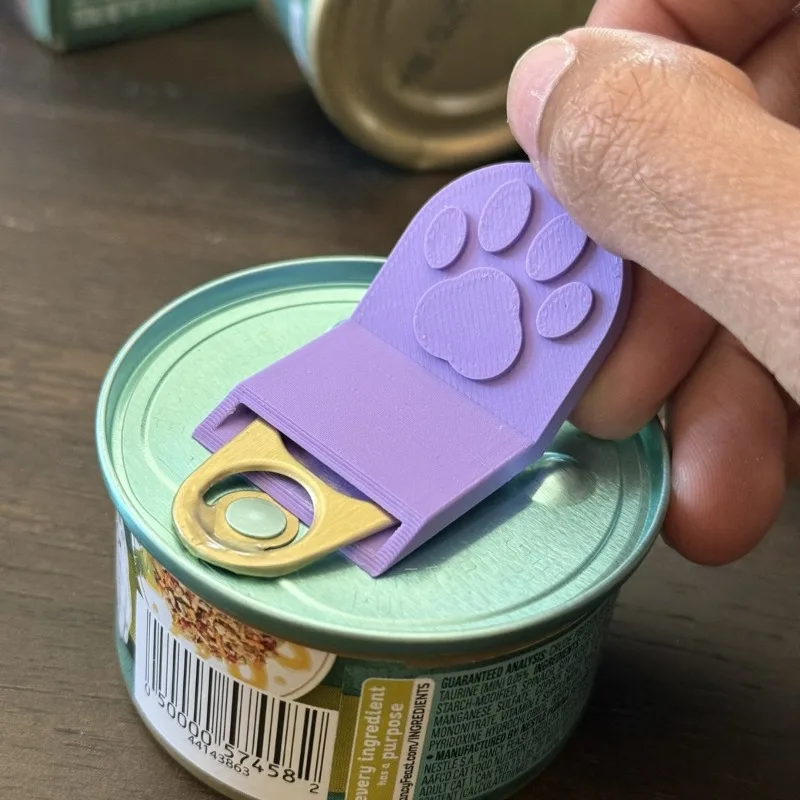 Cute Non-Slip Grip Cat Food Can Opener Easy-Clean Ergonomic Bottle Opener Cat Paw Plastic Canned Food Opener Cat Food Cans