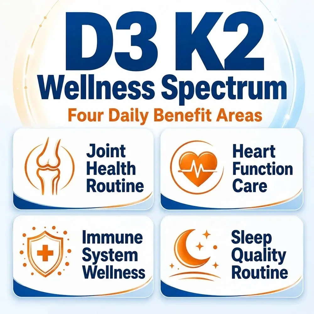 Vitamin D3+K2 Supplement, with Magnesium & Zinc, Supports Bone Density, Cardiovascular, Heart Health