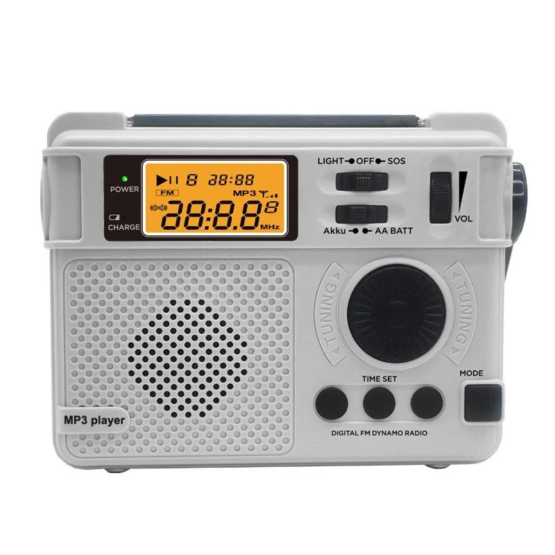 

Disaster prevention emergency radio hand crank power generation multi-function Bluetooth audio plug-in card USB disk player emer