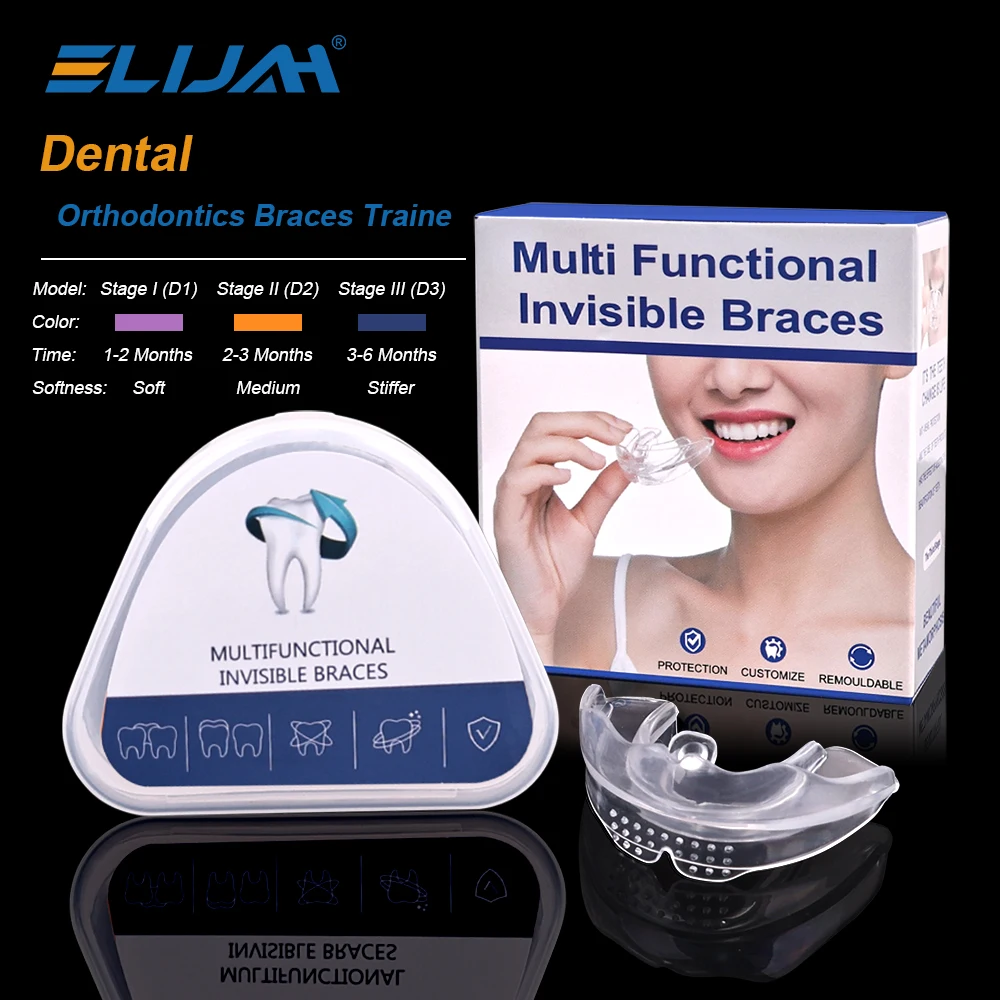 

ELIJAH 3 Stages Orthodontics Braces For Teeth Dentistry Invisible Silicone Dental Aligners Anti-Snoring Correcting Materials