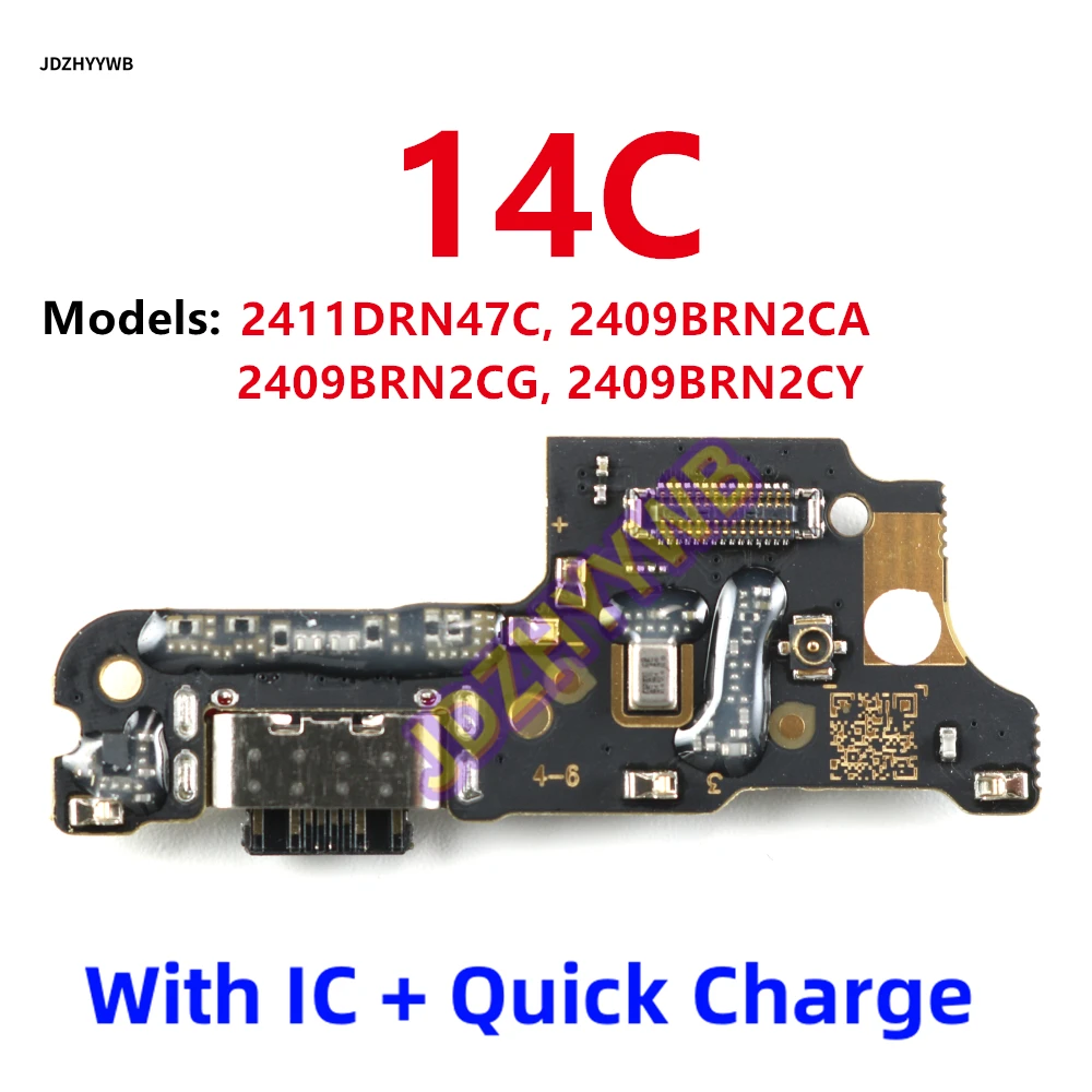 

Зарядная плата для Xiaomi Redmi 14C USB-порт для зарядки, разъем для док-станции, зарядная плата, гибкий кабель для микрофона, 18 Вт