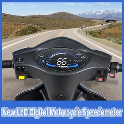 12000RPM Gauge Tachometer Panel Motor Odometer LED Digital Dashboard  For Honda Biz100 Biz125 C100