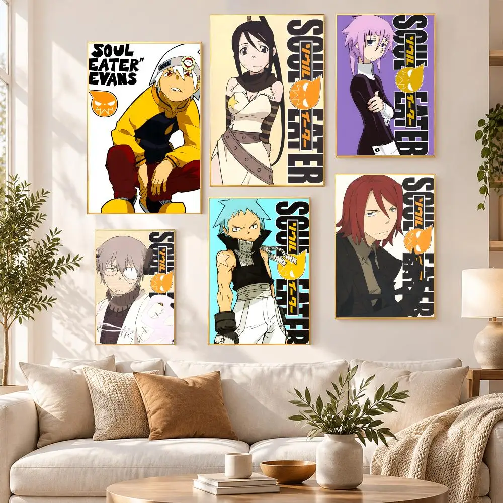 Anime Japanese Manga Art Soul Eater Poster HD Waterproof PP Self Adhesive Aesthetic Bedroom Dorm Gaming Room Home Decor Gift