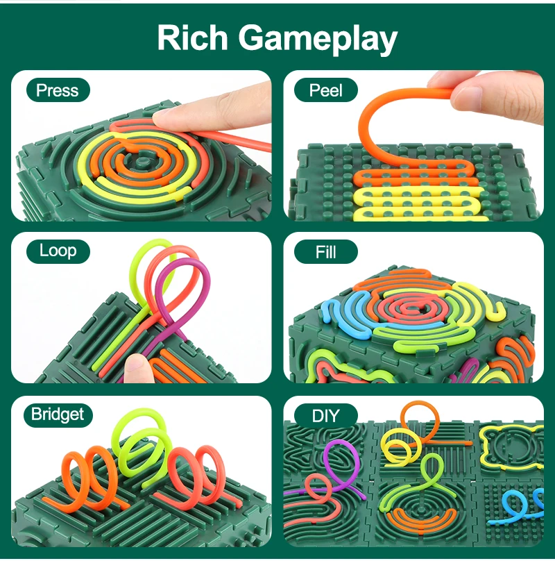 لوحة الأنشطة الحسية، ألعاب تململ سيليكون على الوجهين للأطفال والكبار، ألعاب حسية للقلق، ADHD، التوحد، تهدئة #3