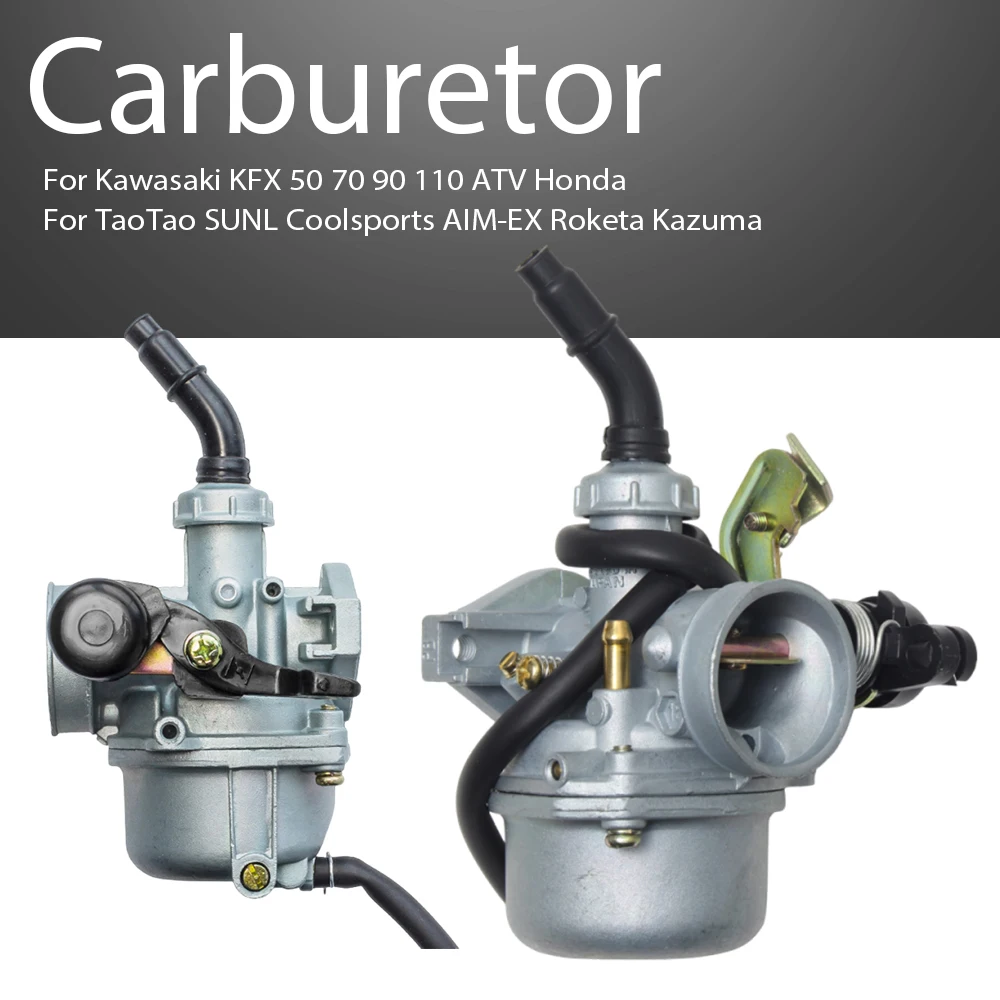 

PZ19 Hand Choke Carburetor For Kawasaki KFX 50 70 90 110 ATV For Honda TaoTao SUNL Coolsports AIM-EX Roketa Kazuma