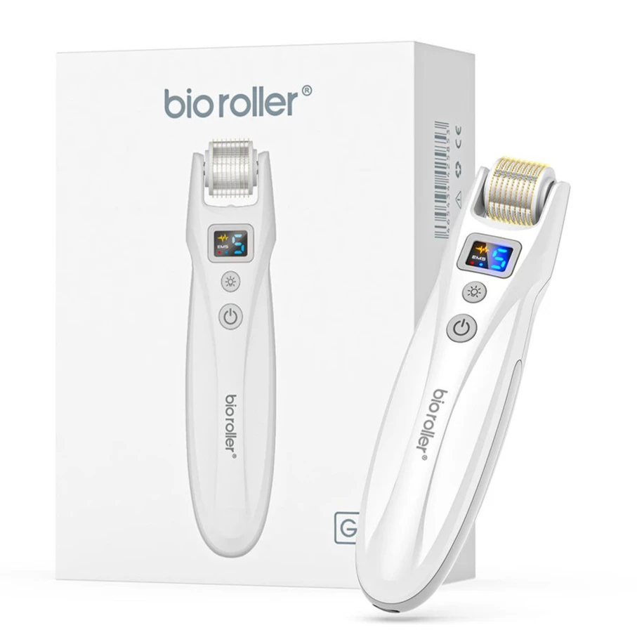 

Био-ролик G5 540 игл EMS Microneedling Derma Roller Светодиодная светотерапия Вибрационное микротоковое устройство для лица с 2 головками