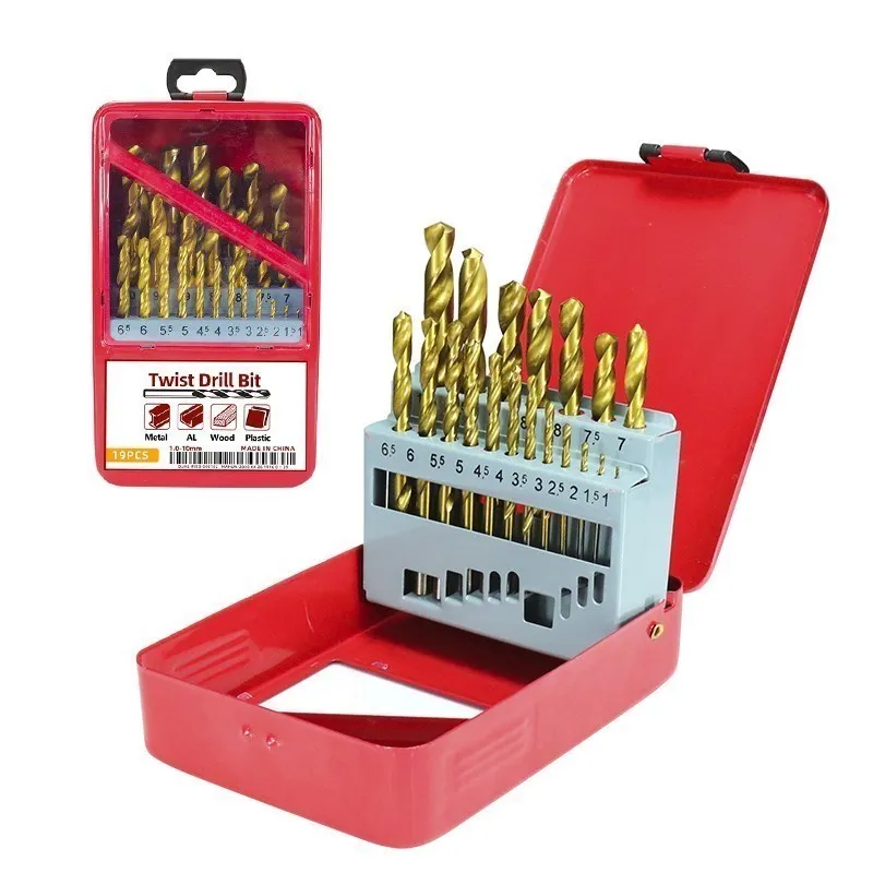 CMCP Twist Drill Bit Set 13/15/19/25pcs Cobalt HSS TiN Coated Metal Drill Bit Set Wood/Metal Hole Cutter For Power Tools