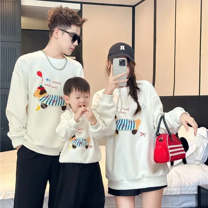 2024 Baby Newborn Long Sleeve Romper Sweatshirts Whole Family Matching Clothes Mother Father Son Daughter Children Clothing