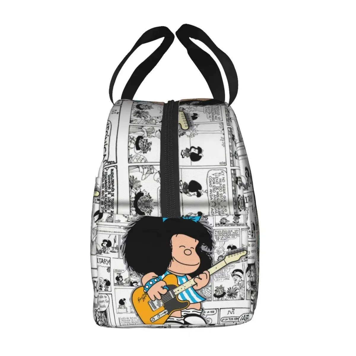 Mafalda Quino Cartoon World Insulated Lunch Bags for Camping Travel Funny Anime Manga Resuable Thermal Cooler Lunch Box Women