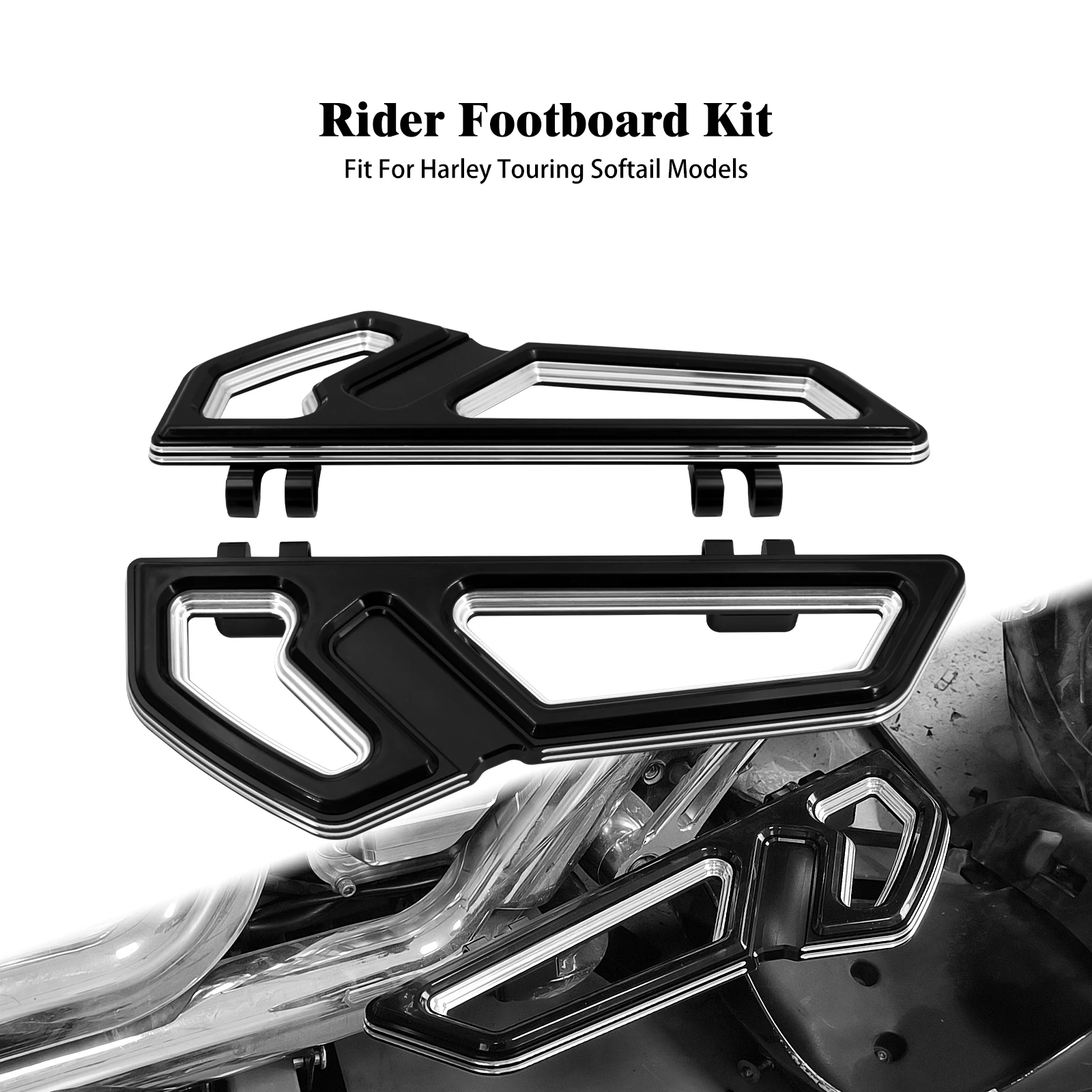 

Driver Floorboard Motorcycle Front Footrest Footpegs Footboard For Harley Touring Electra Street Glide Road King Softail FLH FLD