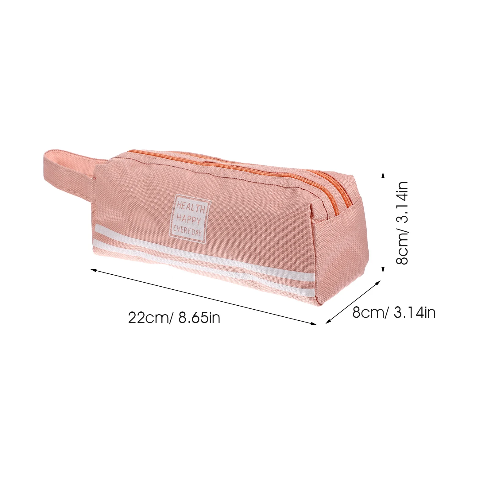 Double Layer Canvas Pencil Bag Large Capacity Lightweight Washable Eco-Friendly Zipper Pouch For School Office Stationery