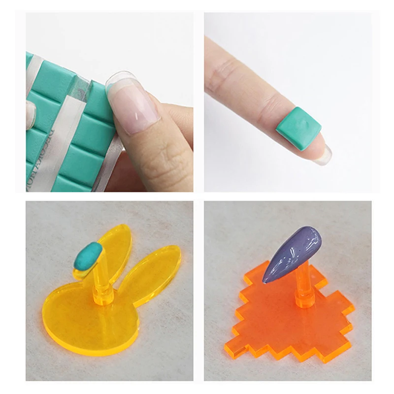 1PC Nails Holder Tips For Heart Rabbit Flower Shaped Design Nails Accessories Tools Display Training Nail Stand Manicure