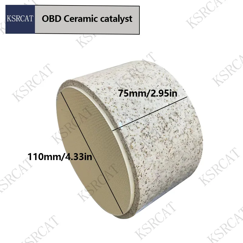 Three Way Round Universal Catalytic Converter with Ceramic OBD 110*75mm 600cpsi Auto Honeycomb Ceramic Catalyst