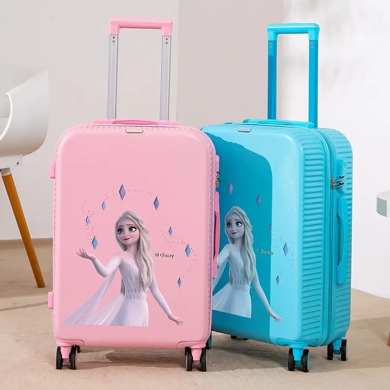 Disney juego de equipaje de viaje con ruedas giratorias, juego de equipaje portátil con cremallera, bolsa de equipaje rodante, Linda moda para estudiantes y niñas