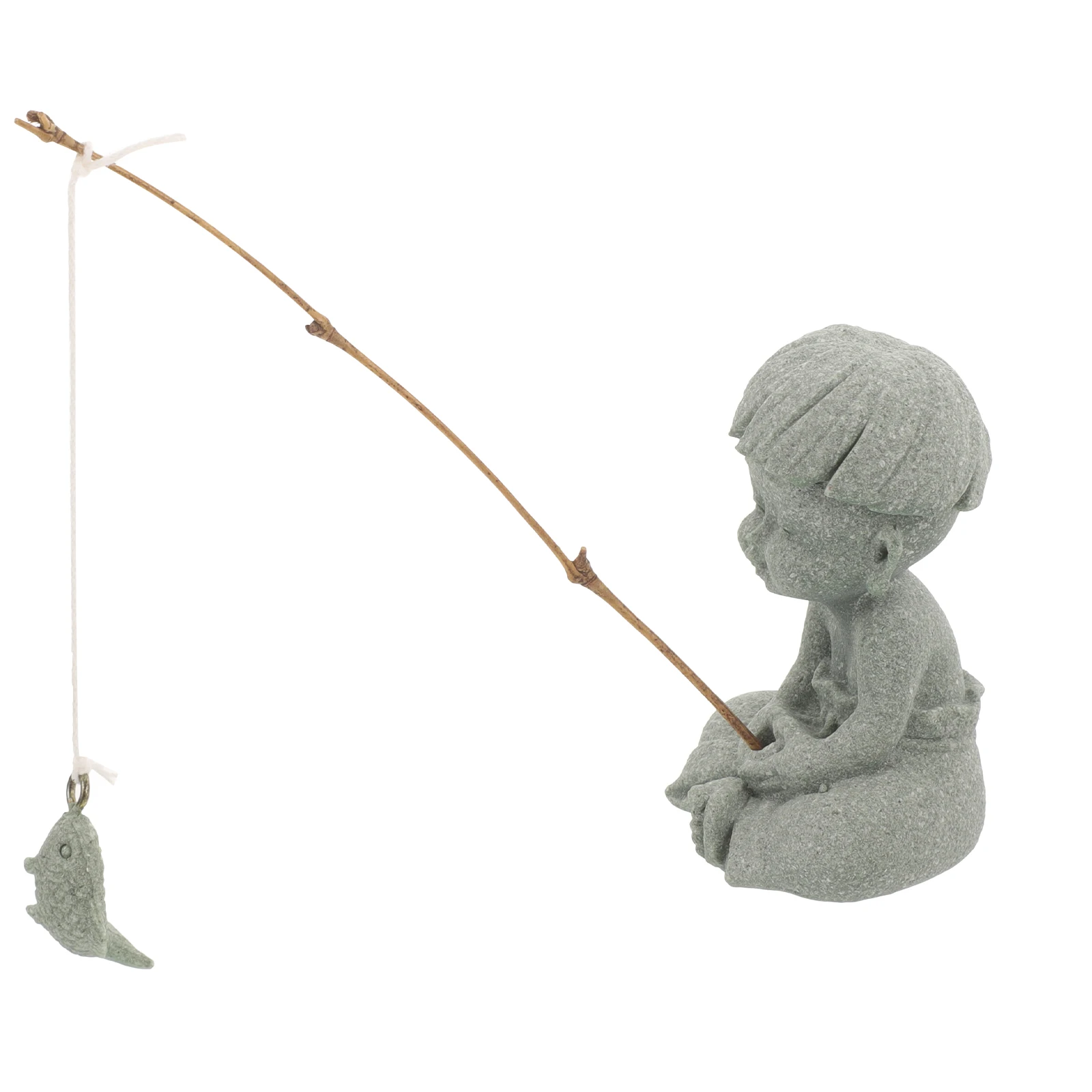 

Lifelike Miniature Fishing Statue Sandstone Fisherman For Aquarium Fish Tank Decor Desktop Fairy Garden Micro Landscape