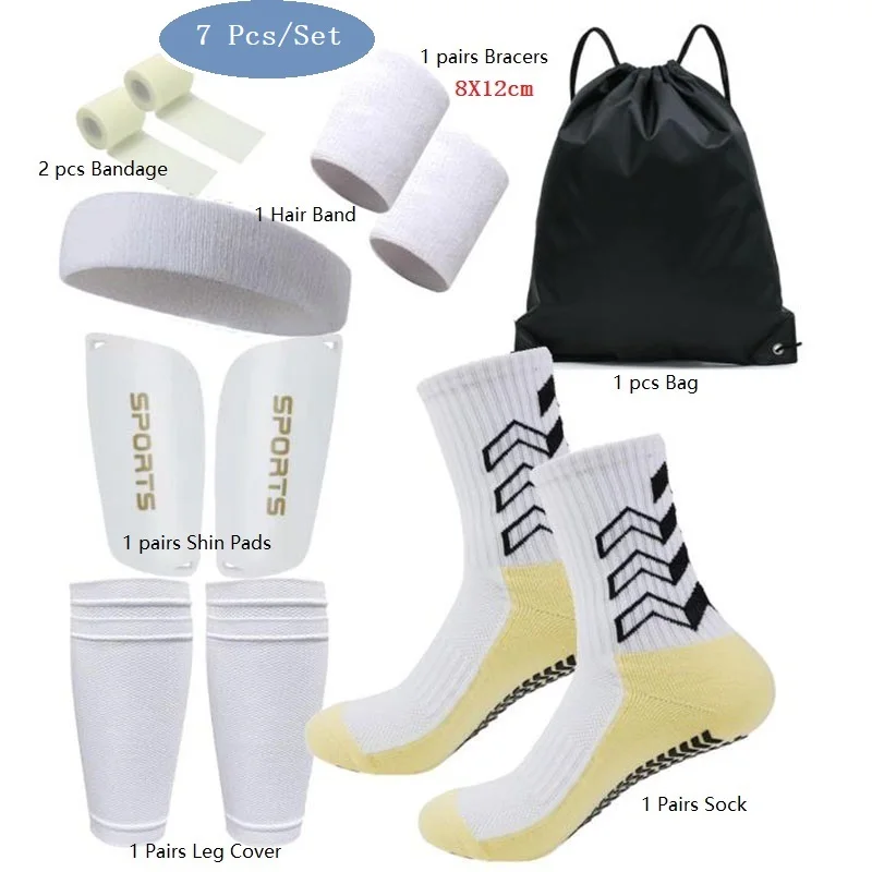 

7pcs/set Anti-slip Tapedesign Football Socks Mid Calf Non-Slip Soccer Sport Cycling Sports Mens Sock 2025 New