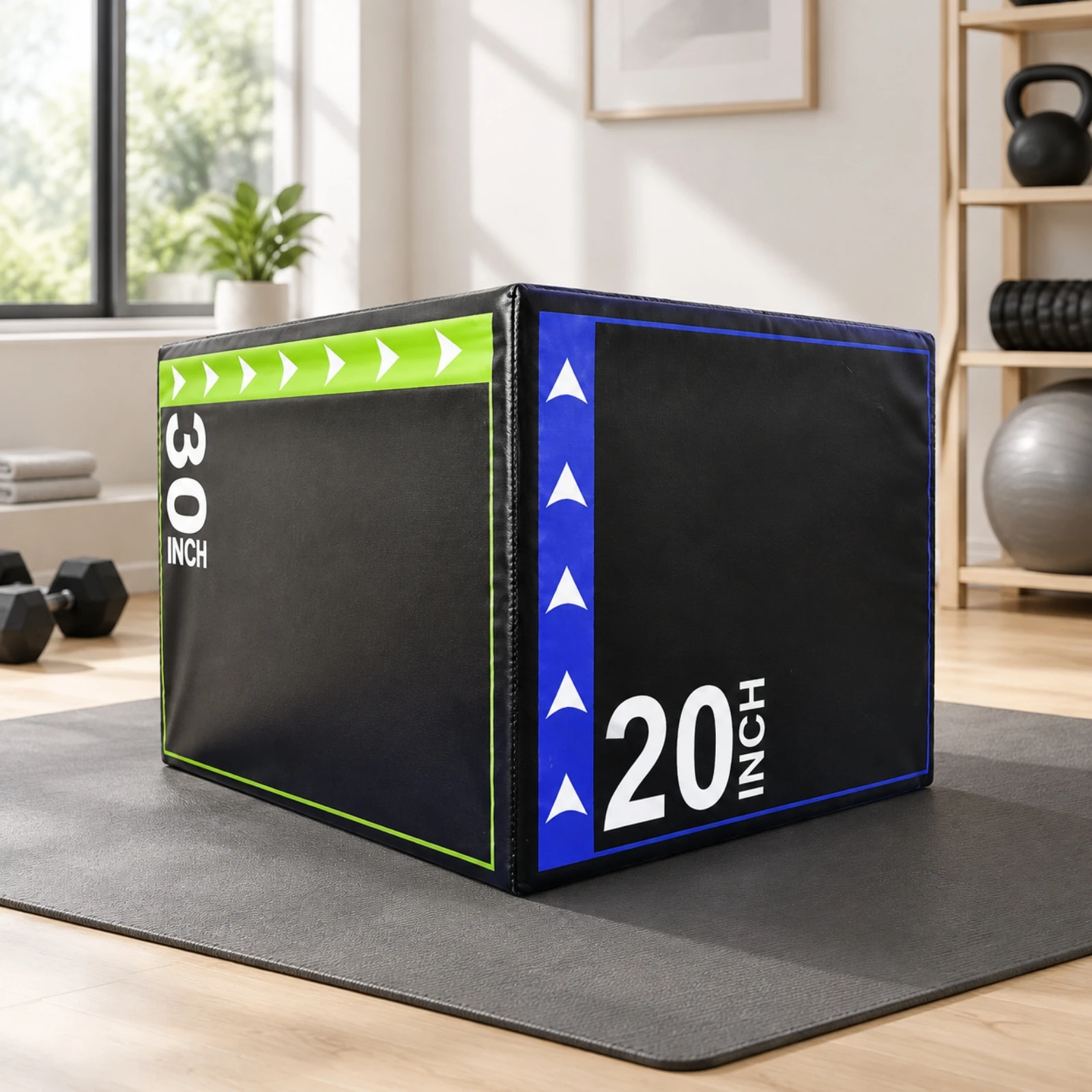 Soft-Sided Jump Box with Zippered Cover Impact-Absorbing Foam Vaulting Box Fitness Equipment Multi-Use Cushioned for Gymnasts