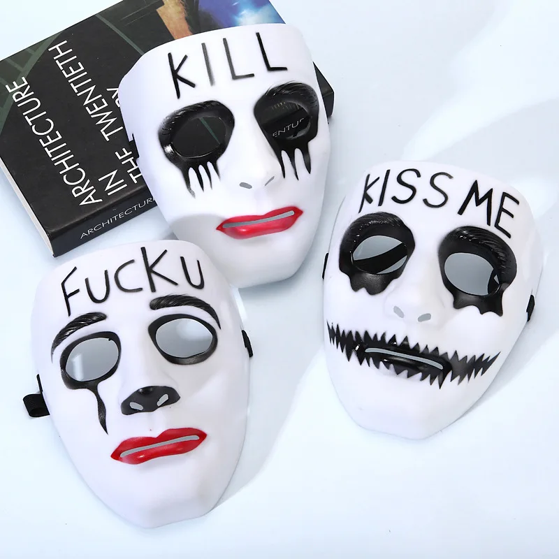 

Halloween Creative Hip Hop Dance Masks - White Masquerade Props for Halloween Parties & Dance Galas