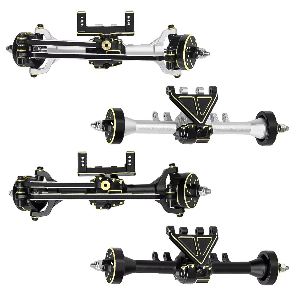 Front & Rear Axles with Brass Weight Differential Cover Set Heavy-Duty Upgrade Spare Parts for Redcat Ascent-32 1/32 RC Micro