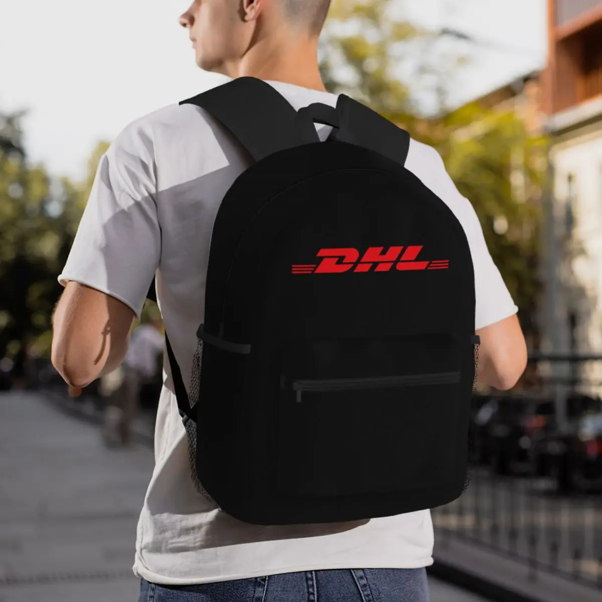 DHLエクスプレスカジュアルバックパック、シンプルな収納バッグ、新学期、事務用品、かわいい文房具